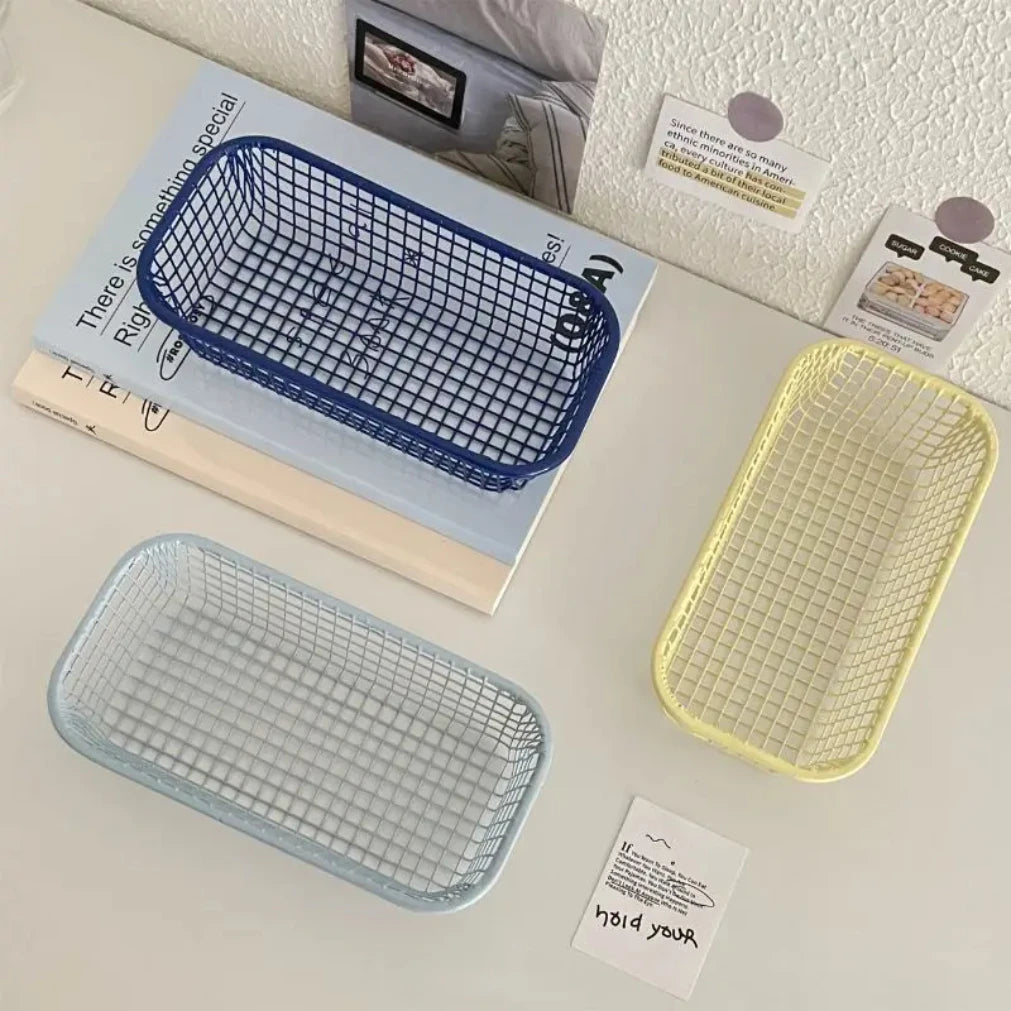 Metal Desktop Storage Basket – Desk Organizer & Sorting Holder