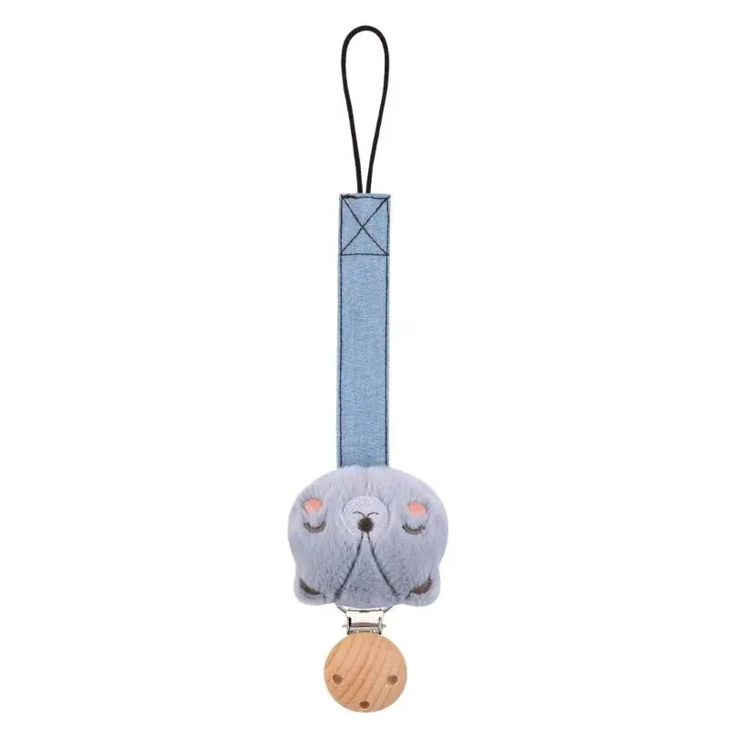 Baby Pacifier Holder Chain with Wooden Clip | Cotton Lanyard