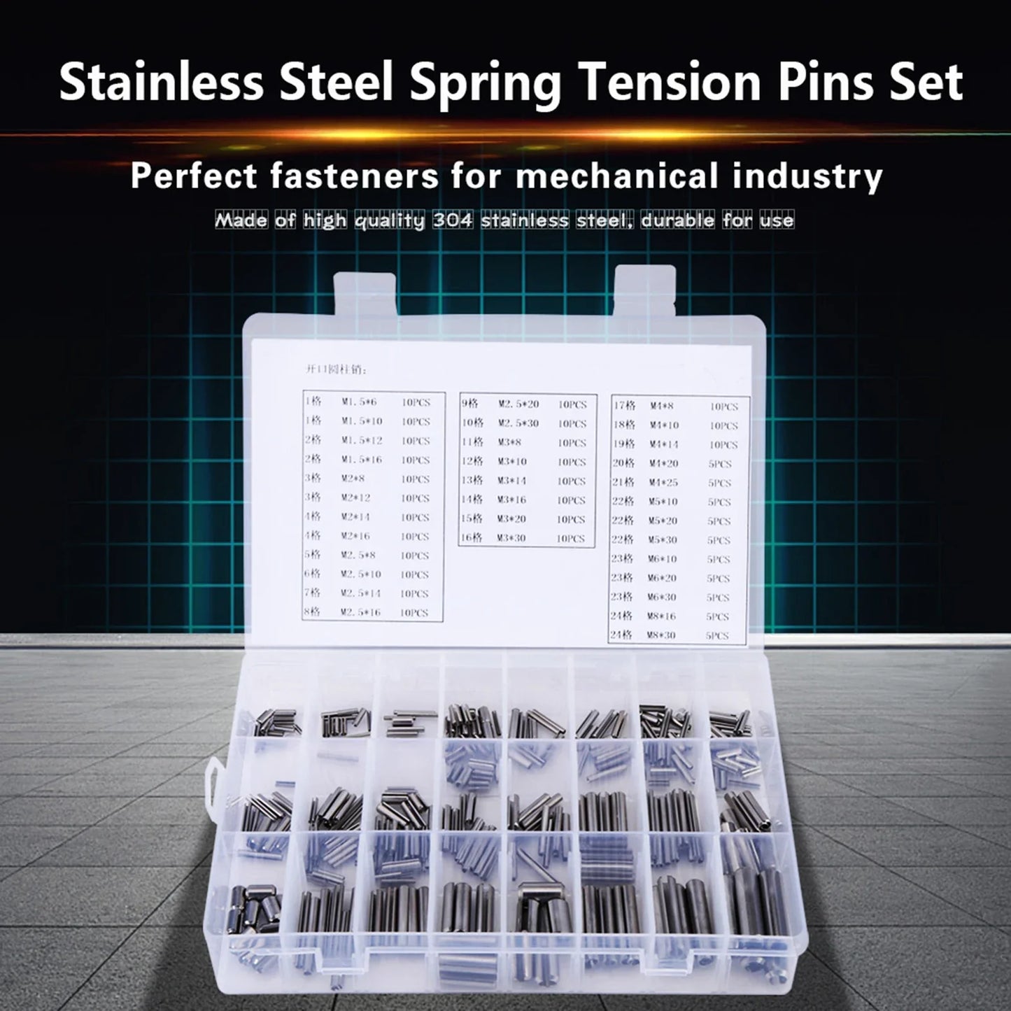Stainless Steel Spring Tension Pins M1 5 M2 M3 M4 M5 M6 M8 Box Pin