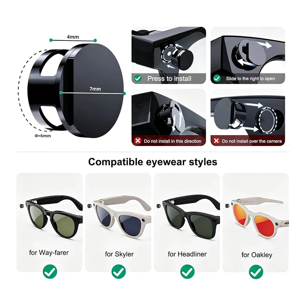 For Meta Smart Glasses Light Blockers,For Ray-Ban Meta Camera Led Cover,100% Led Light Blocking Efficiency, Privacys Accessories Peaceful Pleasures Health and Wellness