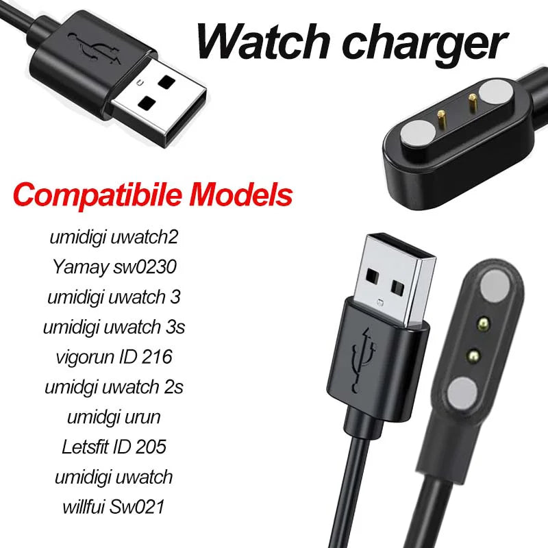 Magnetic USB Charger for YAMAY SW021 SW023 Letsfit ID205L Peaceful Pleasures Health and Wellness