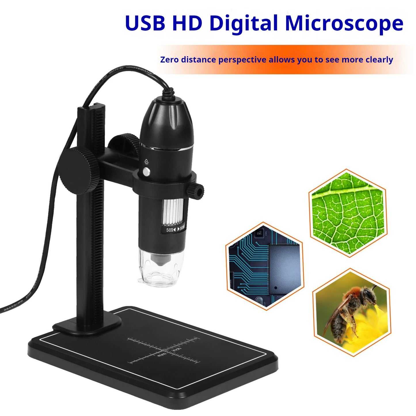 Digital Usb Microscope Three In One 1000X Electron Microscope 1600X Maintenance Magnifying Glass Peaceful Pleasures Health and Wellness