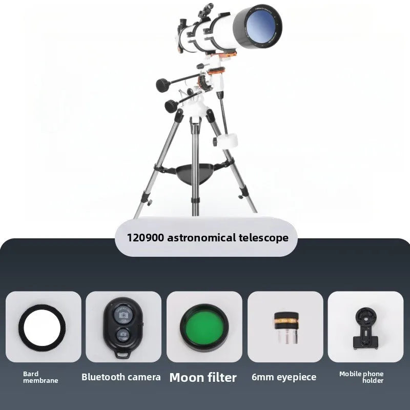 120900 Astronomical Telescope Large Aperture Equatorial Refracting Outdoor High Magnification HD Professional Stargazing Moon Peaceful Pleasures Health and Wellness 1 set