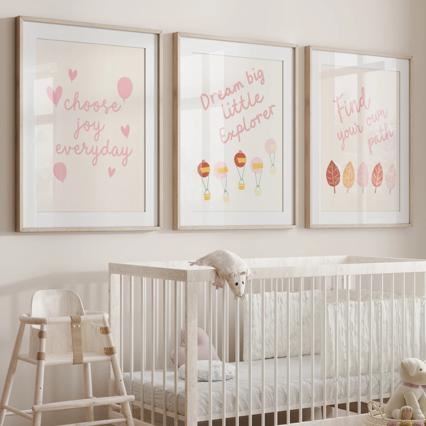 3-Piece Cartoon Inspirational Quote Canvas Wall Art | Kids Room