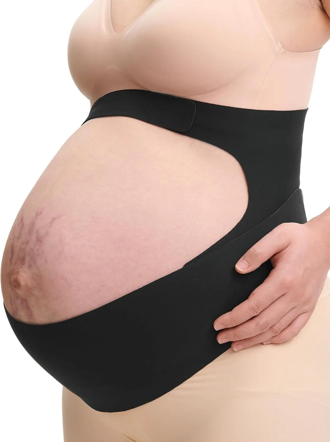 Pregnancy Belly Band, CozySupport Ergonest Maternity Belly Band, Invisible Pregnancy Belt Peaceful Pleasures Health and Wellness black L