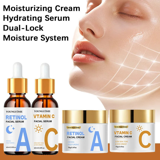 YOUNGCOME Retinol Cream & Serum Set – Collagen & Vitamin E Retinol Skincare Set Oasis Select