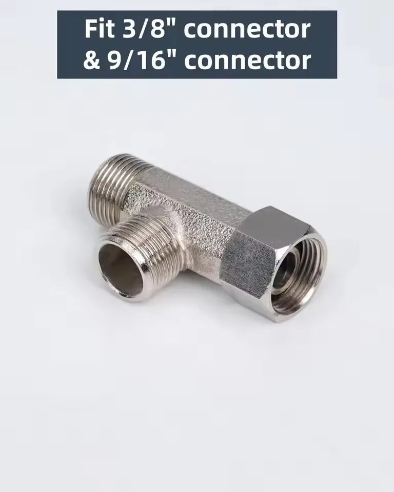 Copper 3-Way T Valve Adapter | Bidet & Shower Diverter