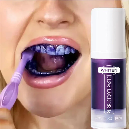 V34 Purple Teeth Whitening Toothpaste – Color Correcting Gel Whitening Toothpaste Oasis Select