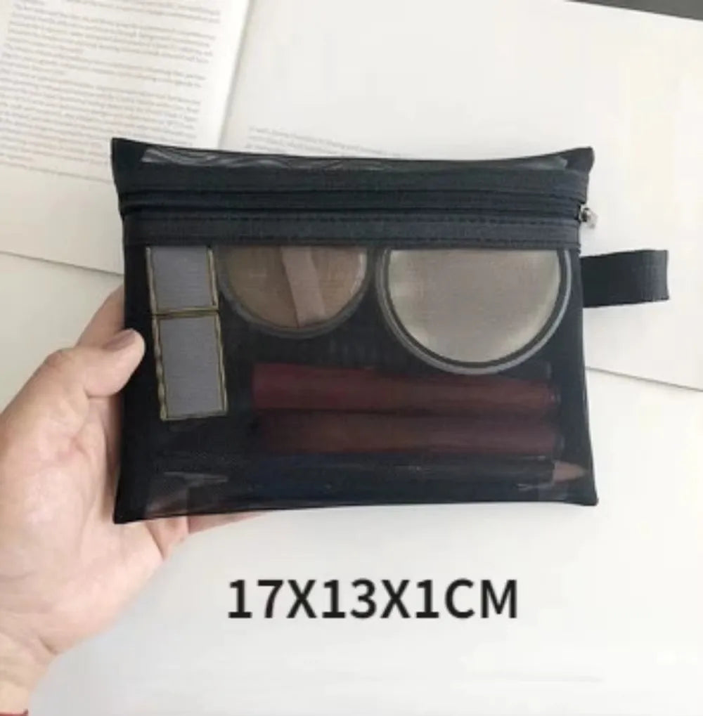 Mesh Cosmetic Bag Set – Travel Makeup & Toiletry Organizer