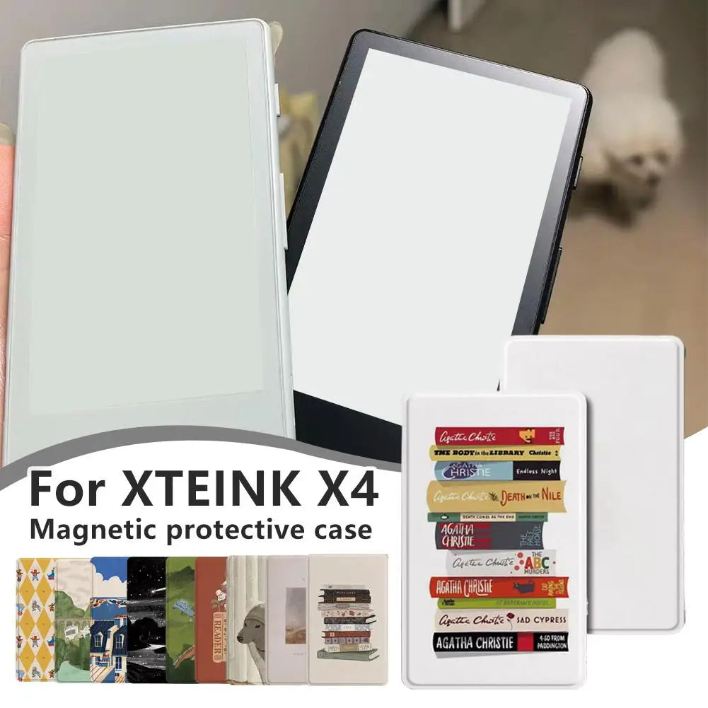 XTEINK X4 Clear TPU Magnetic Folio Case | Slim E-Reader Cover