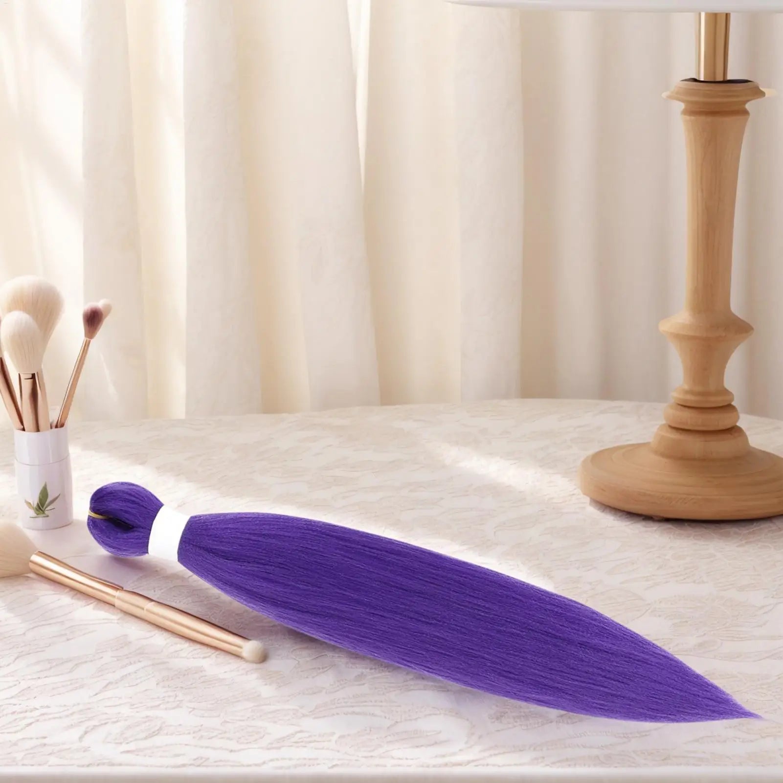 Synthetic Long Straight Ponytail Extensions Braiding Hair Colored Braiding Hair DIY Braided Purple Hair Accessoy For Halloween Peaceful Pleasures Health and Wellness