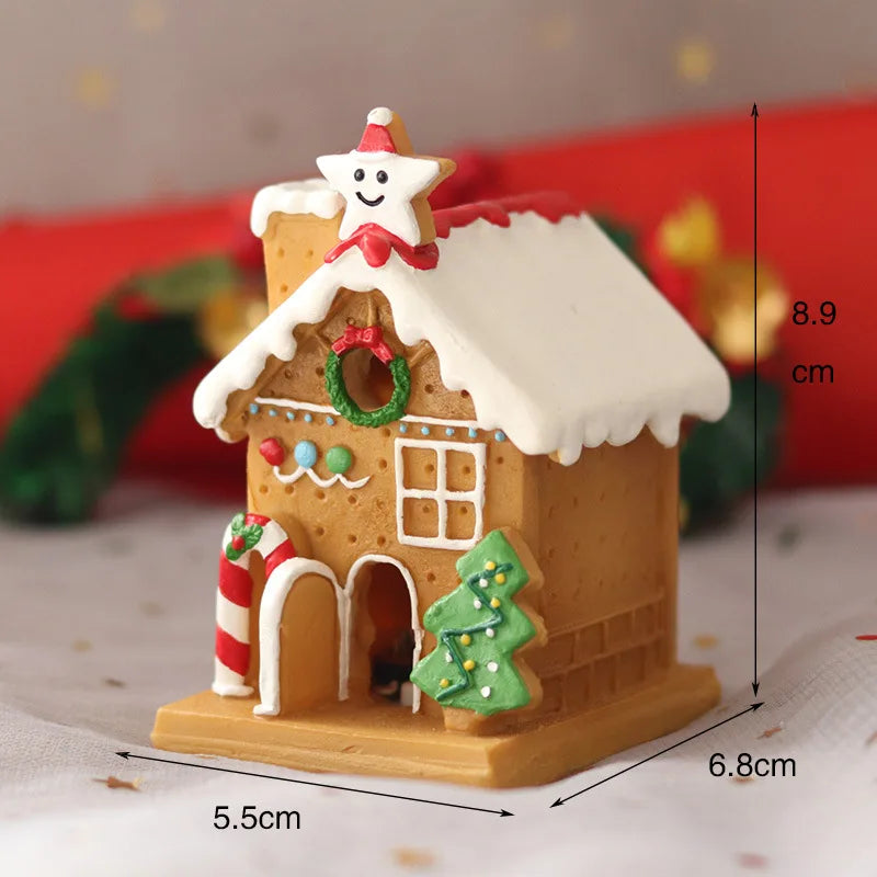 Practical Creative Christmas House Ornaments Micro Landscape Decorations for Office Desks Small Figurines Home Garden Decoration Peaceful Pleasures Health and Wellness Christmas house