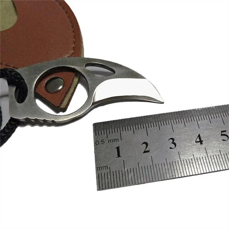 Small Portable MC Knife Outdoor EDC Tool Survival Self defense Mini Claw Knife Leather Sheath Home Defensa Peaceful Pleasures Health and Wellness