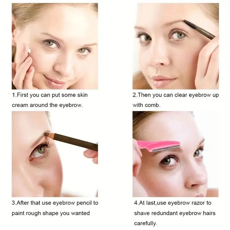 10-Pack Facial & Eyebrow Razors – Safe Brow Shavers with Covers
