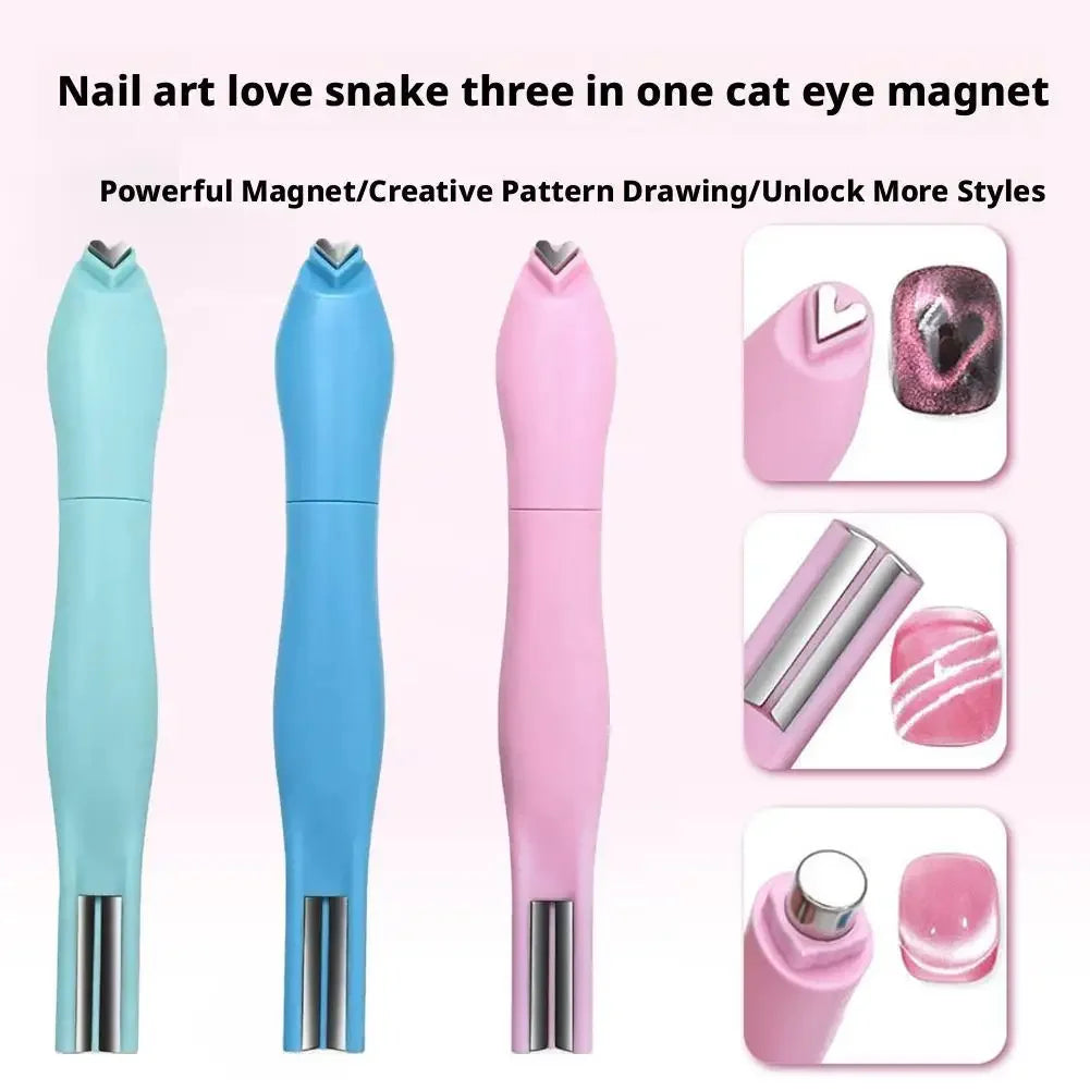 3-in-1 Heart Magnet for Cat Eye Gel Polish, Upgrade Magnetic Nail Art Tool for Stunning Cat Eye Effect, Round Line Hearts Magnet Peaceful Pleasures Health and Wellness