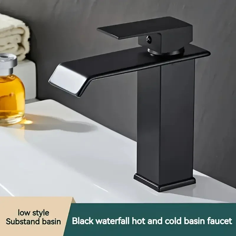 Waterfall Bathroom Faucet | 304 Stainless Steel Chrome Finish
