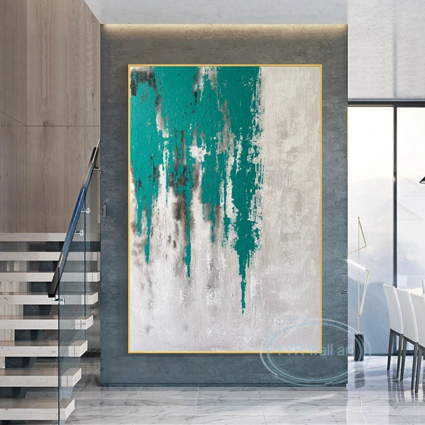 Nordic Abstract Hand-Painted Oil Painting Wall Art Canvas Abstract Canvas Painting Peaceful Pleasures Health and Wellness