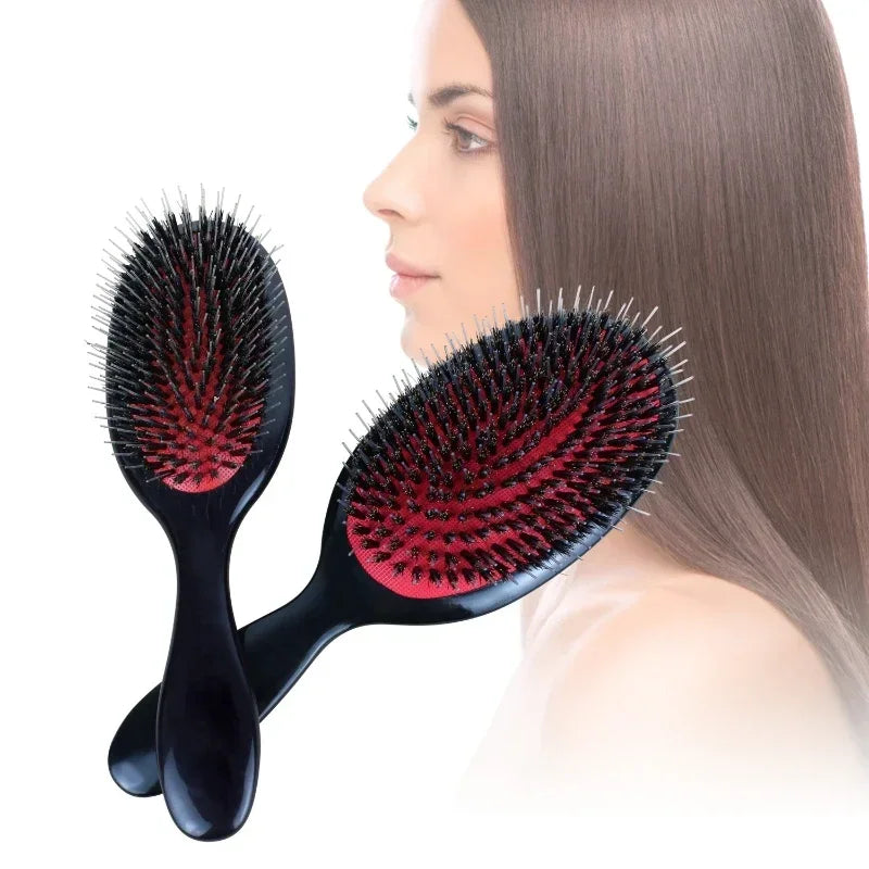1PC Oval Boar Bristle & Nylon Hair Comb Mini Anti-static Hair Scalp Massage Comb Hairbrush Salon Hair Care Brush Styling Tool Peaceful Pleasures Health and Wellness