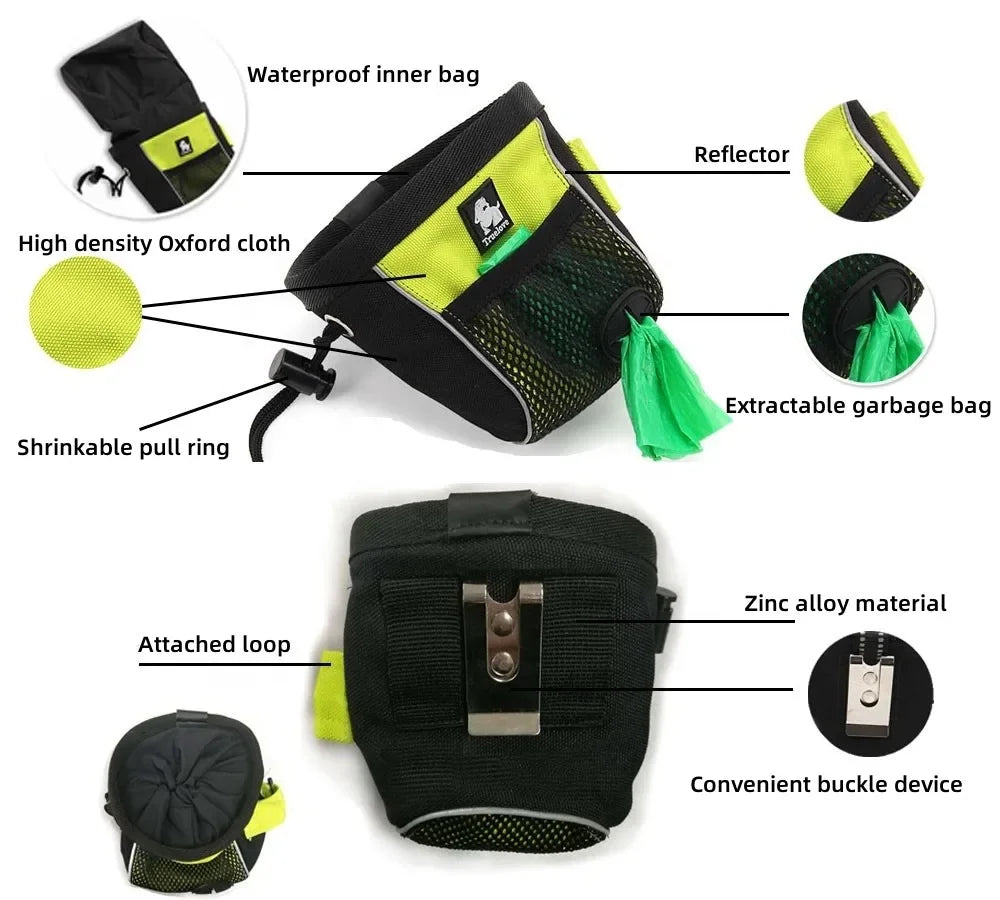 Truelove Snack Treat Bag Waterproof Lining High Capacity Draw-out Garbage Nylon Durable Outdoor Pet Product TLT2051 Peaceful Pleasures Health and Wellness