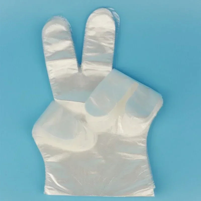 Disposable Hair Dye Gloves 100 Pack – Plastic Styling Gloves