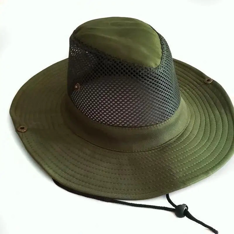 Men's Wide Brim Knight Sun Hat Monochrome Matte Outdoor Fisherman Cap
