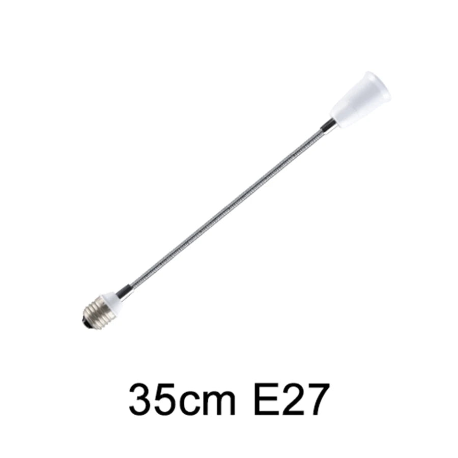 6cm 9cm 15cm 20cm 30cm 60cm Flexible E27 to E27 LED Bulb Extension Lamp Holder Base Socket AC85-265V LED Lamp Holder Converter Peaceful Pleasures Health and Wellness E27 to E27 35cm