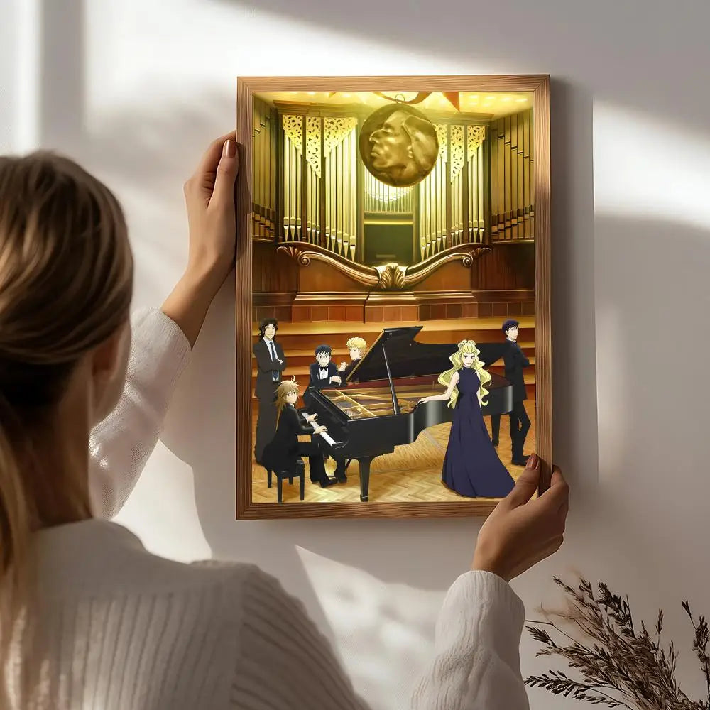 Anime F-Forest of Piano Poster HD Self Adhesive Waterproof Wall Art Ideal for Home Office Dorm Bedroom Great Gift Peaceful Pleasures Health and Wellness White4 50X70cmNoframe