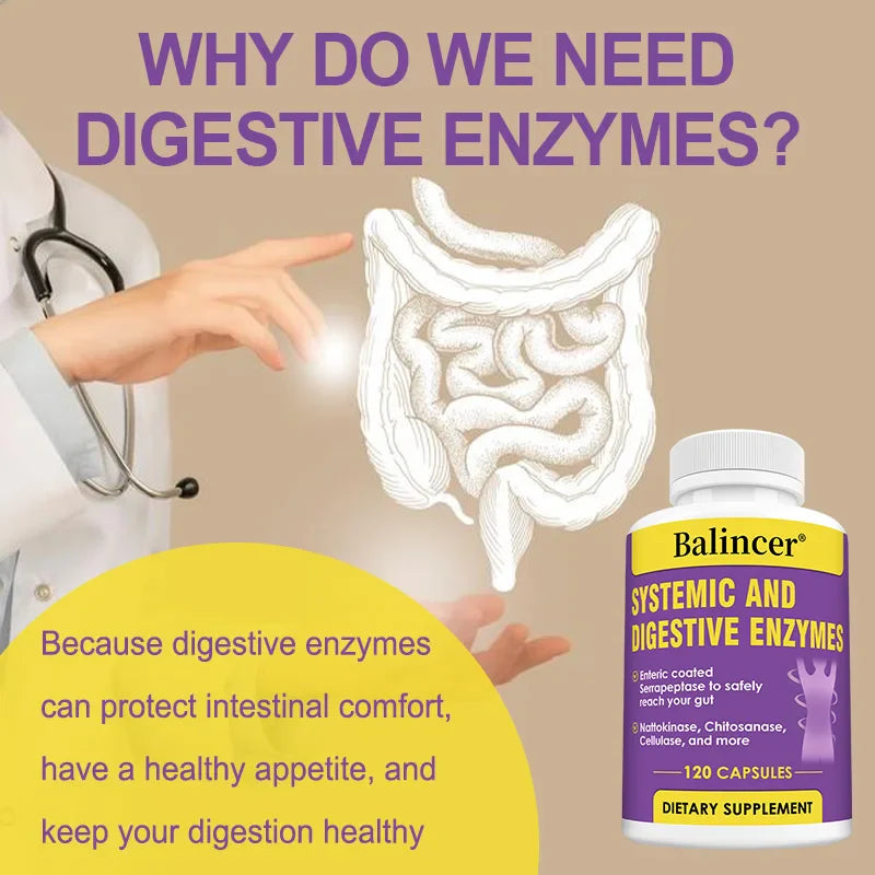 Balincer Systemic Digestive Enzymes – 120 Capsules | Gut Health