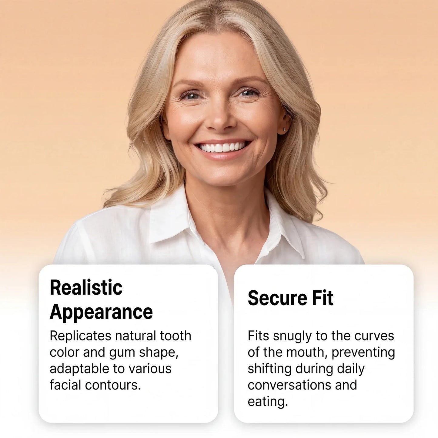 Reusable Cosmetic Teeth Veneers – Natural Smile Snap-On Set