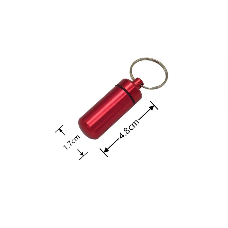 Mini Portable Pill Box Waterproof Aluminum Cases Tablets Bottle Medicine Vitamin Pillboxs Fish Oils Container Organizer Storage Peaceful Pleasures Health and Wellness
