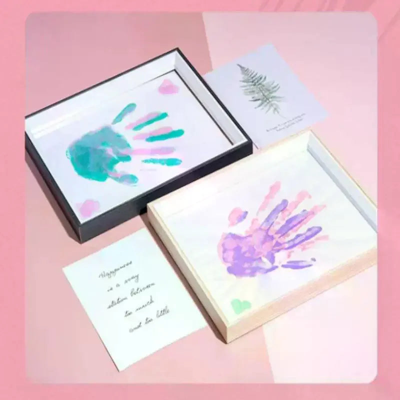 DIY Couple Handprint Shadow Box Frame | 12-Color Paint Gift Set