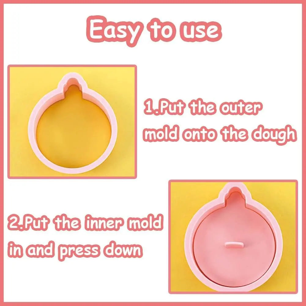 10 Piece Mini Christmas Ornament Cookie Cutters, 3d Raised Design Cookie Stamps, Mini Round Ornament Baking Molds(Ornament) Peaceful Pleasures Health and Wellness