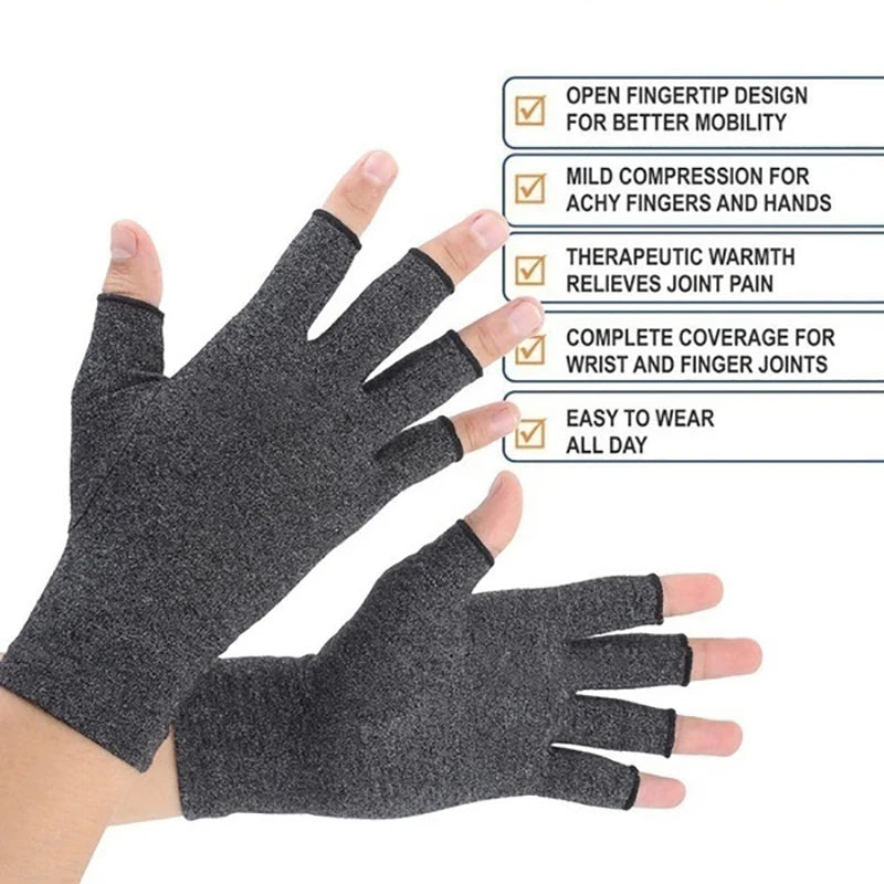 Relieve Hand Discomfort with 1pair Fingerless Compression Gloves Peaceful Pleasures Health and Wellness