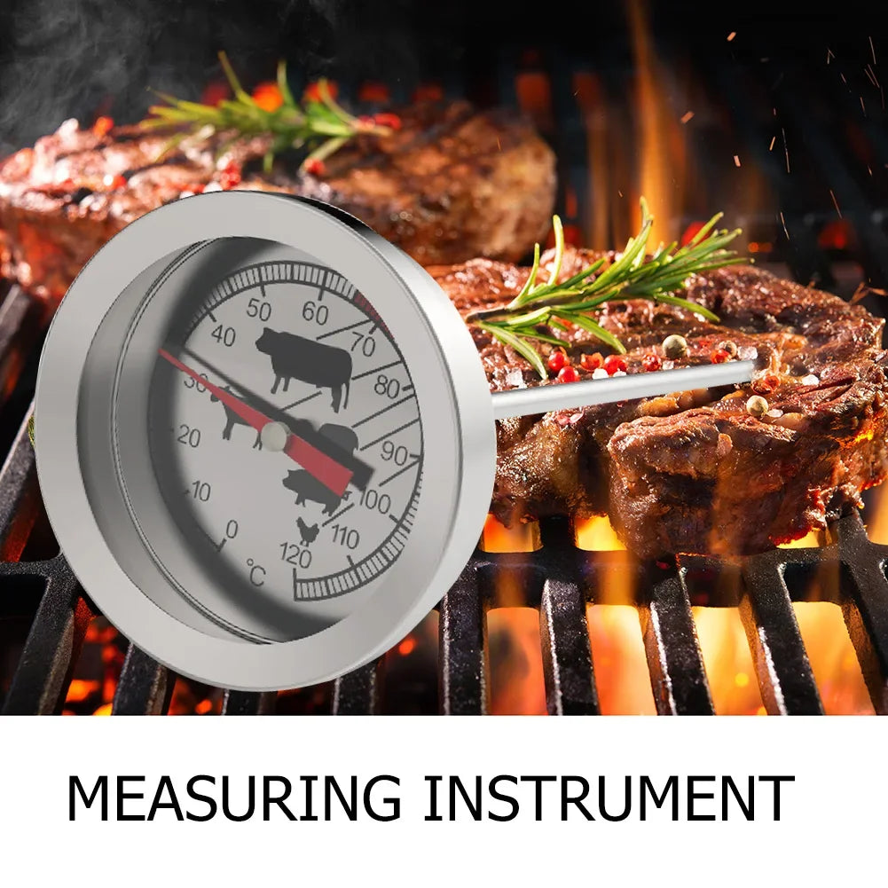 1-2PCS Dial Kitchen Thermometer 304 Stainless Steel 0-120 Degree Meat Temperature Probe Baking Cooking BBQ Temperature Meter Peaceful Pleasures Health and Wellness