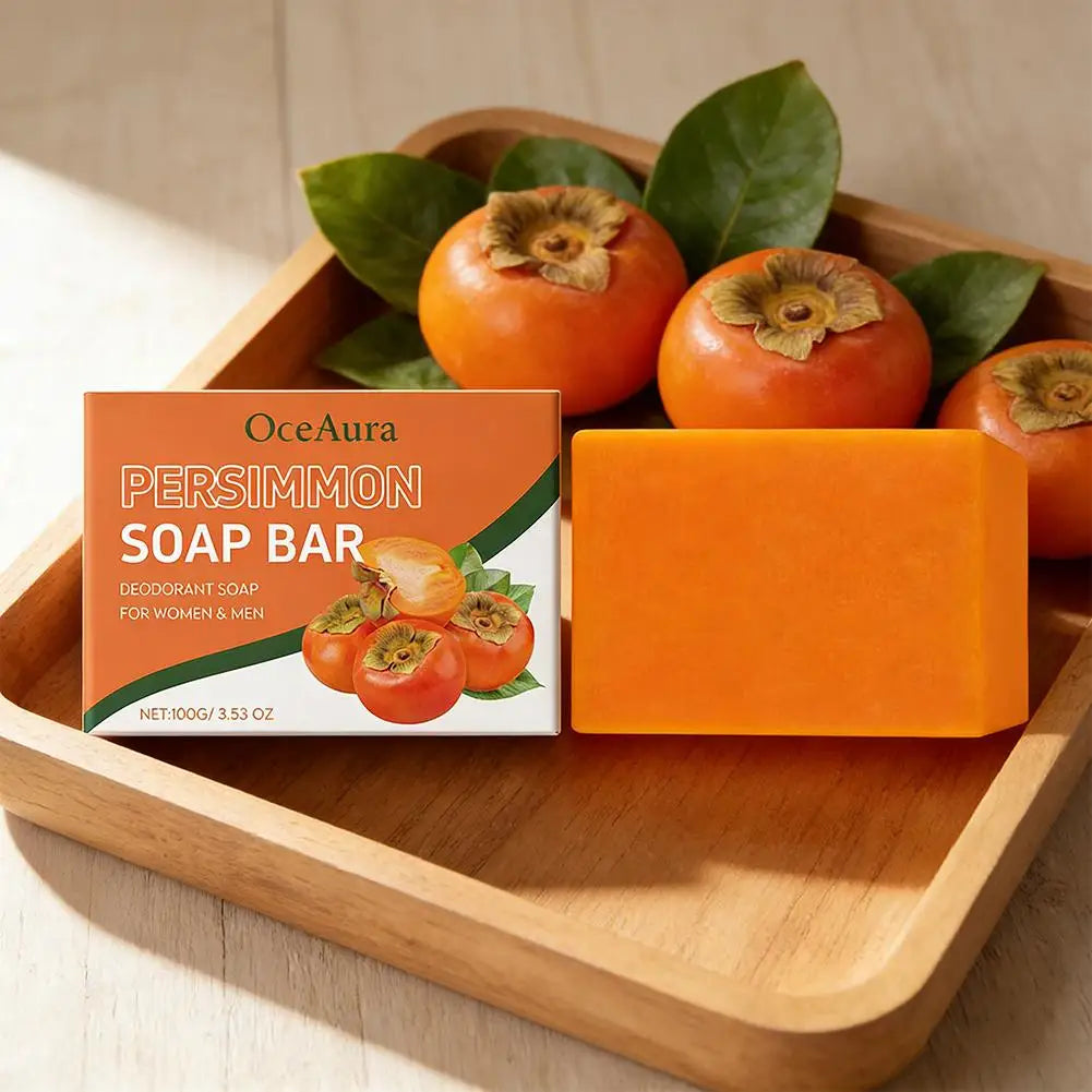 1/2/3cps Gentle Body Soap Bar for Long-Lasting Freshness Daily Cleansing Natural Persimmon Soap for Effective Odor Control Skin Peaceful Pleasures Health and Wellness