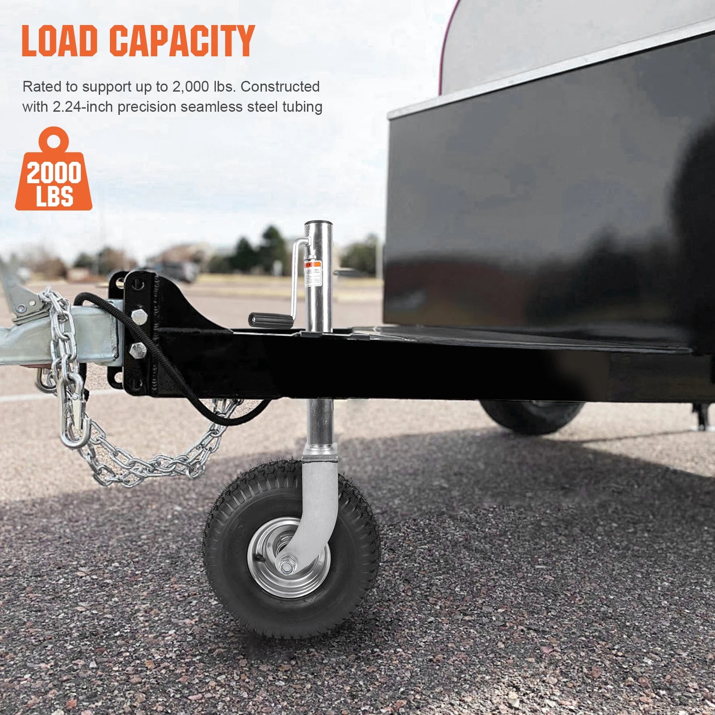Heavy-Duty Swivel Boat Trailer Jack 2000 lbs – 13.38in Wheel Peaceful Pleasures Health and Wellness