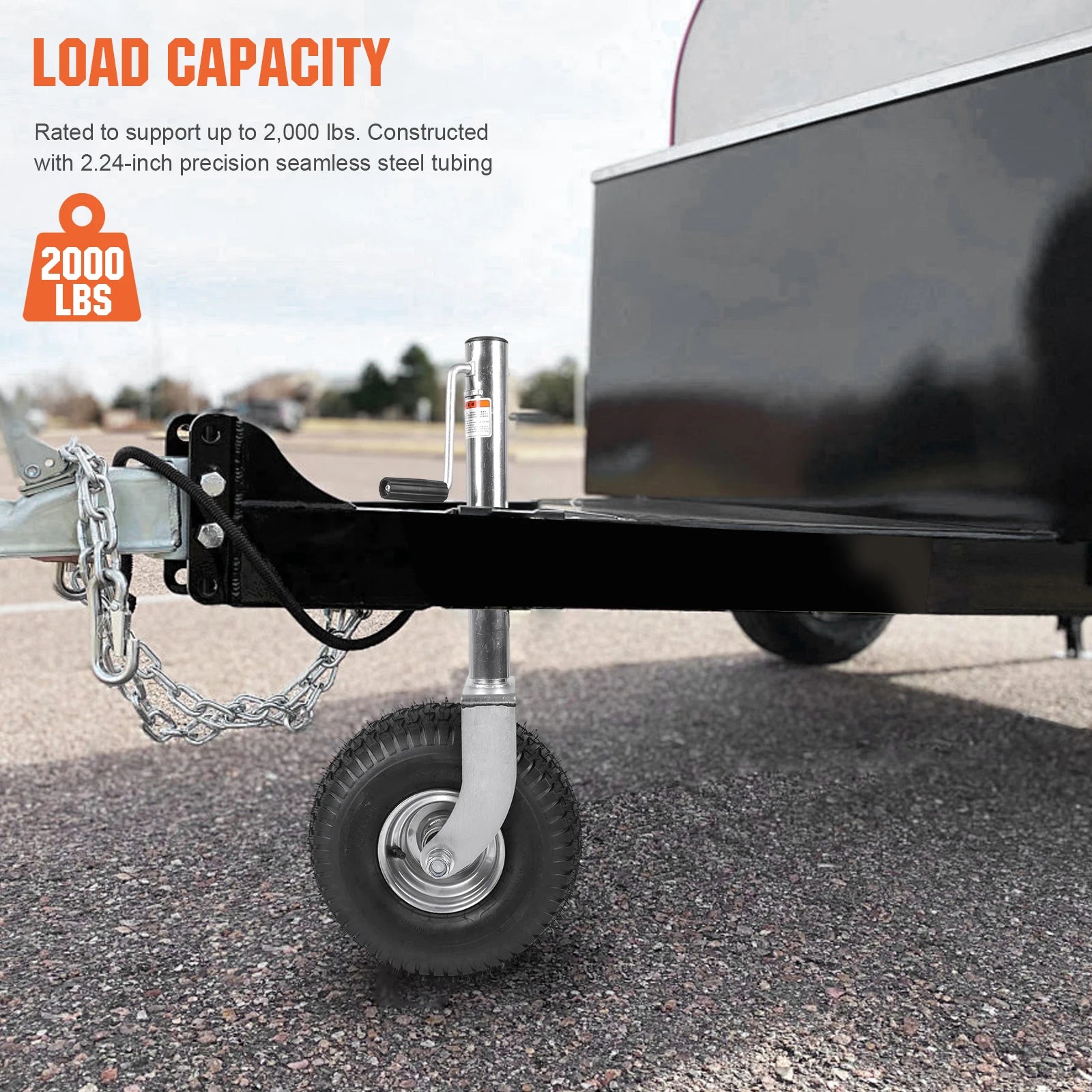 Heavy-Duty Swivel Boat Trailer Jack 2000 lbs – 13.38in Wheel Peaceful Pleasures Health and Wellness