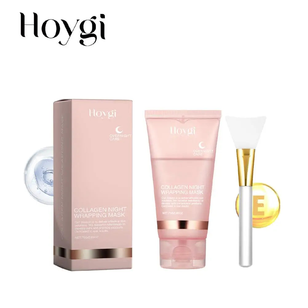 Collagen Overnight Wrapping Peel Off Facial Mask, Korean Collagen Night Wrapping Mask Deeply Hydrates Night Care Mask Cream 75ml Peaceful Pleasures Health and Wellness