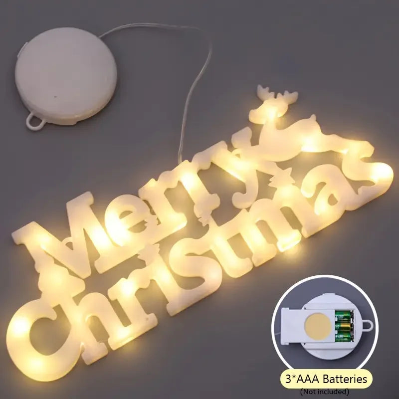 LED 3D Merry Christmas Marquee Light Sign | Holiday Tabletop Decor