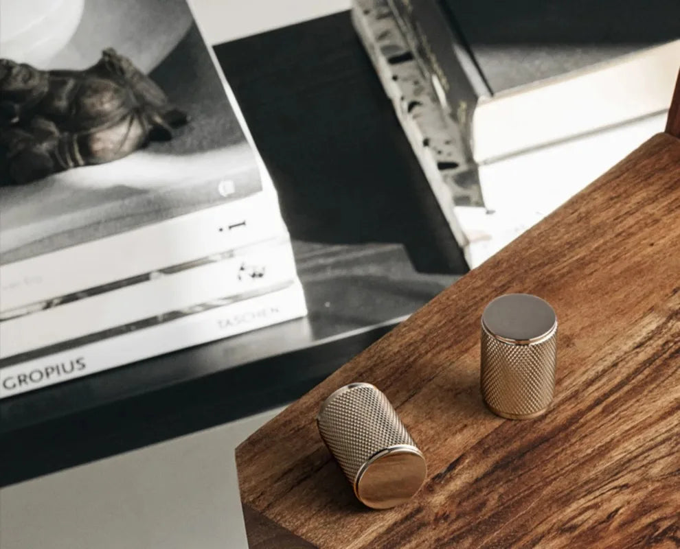 Titanium Silver Knurled Brass Cabinet Drawer Knob – Modern
