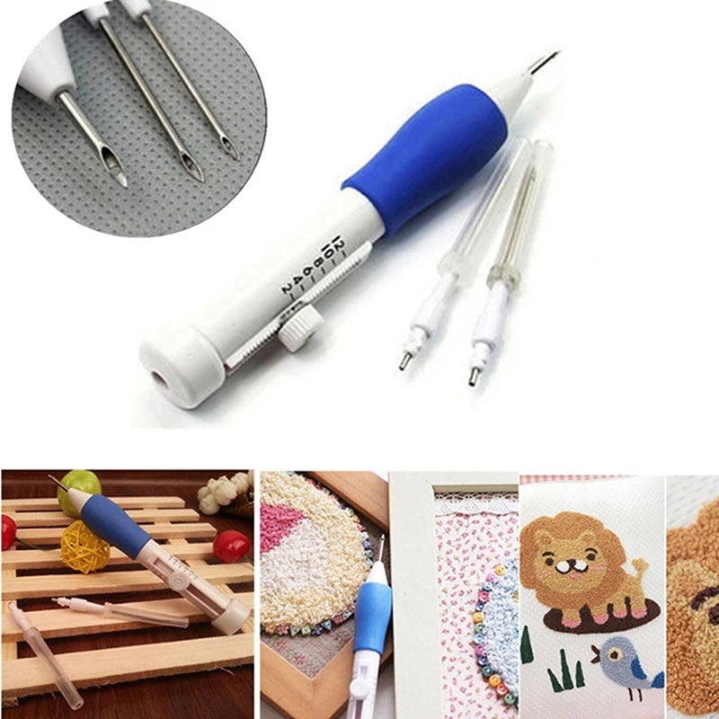 Punch Needle Embroidery Kit Adjustable Punch Needle Tool Set for DIY Craft Floss Stitching Rug Hooking Embroidery Hobby Supplies Peaceful Pleasures Health and Wellness