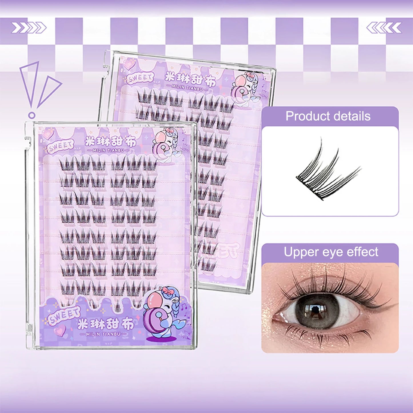 Glue-Free Cluster False Eyelashes | Wispy Natural Lash Extensions