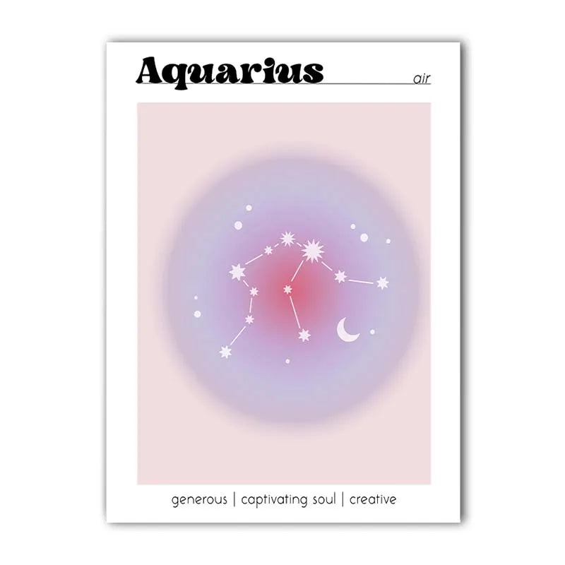 Nordic Constellation Canvas Wall Art | Astrology Gradient Poster Canvas Wall Art Peaceful Pleasures Health and Wellness 10 40x50cm No Frame China Mainland