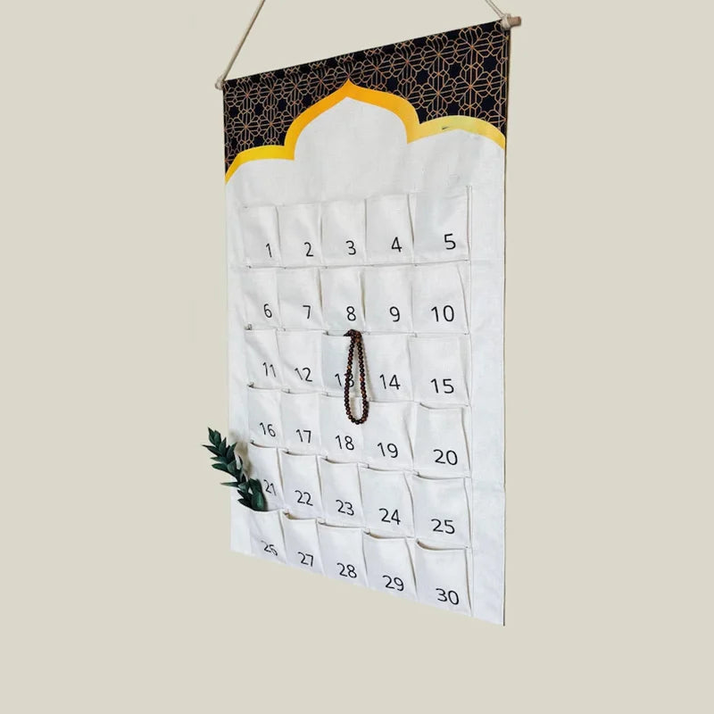 30-Day Ramadan Countdown Advent Calendar Bags | Eid Decor Holiday Advent Calendar Peaceful Pleasures Health and Wellness Calendar