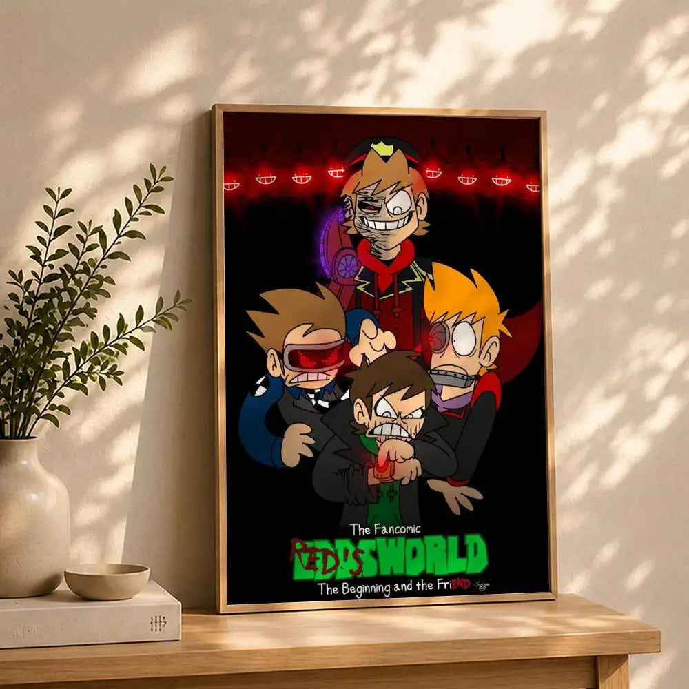 Eddsworld Cartoon Poster HD Self-Adhesive Waterproof Wall Art Wall Art Poster Peaceful Pleasures Health and Wellness White11 50X70cmNoframe