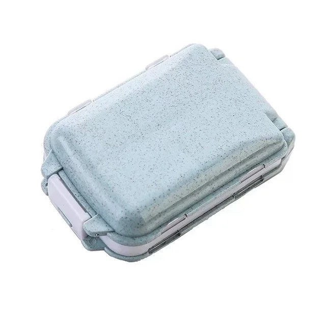8 Grids Weekly Pill Box Medicine Organizer Tablet Storage Box Travel Pill Case Drug Dispenser Container Health Care Portable Peaceful Pleasures Health and Wellness blue 1PCS