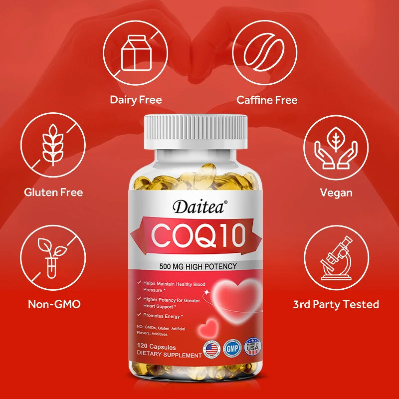 Coenzyme Q10 Capsules,High Concentration Vegetarian, Supports Blood Circulation, Stress Health and Physical Energy, Antioxidant Peaceful Pleasures Health and Wellness