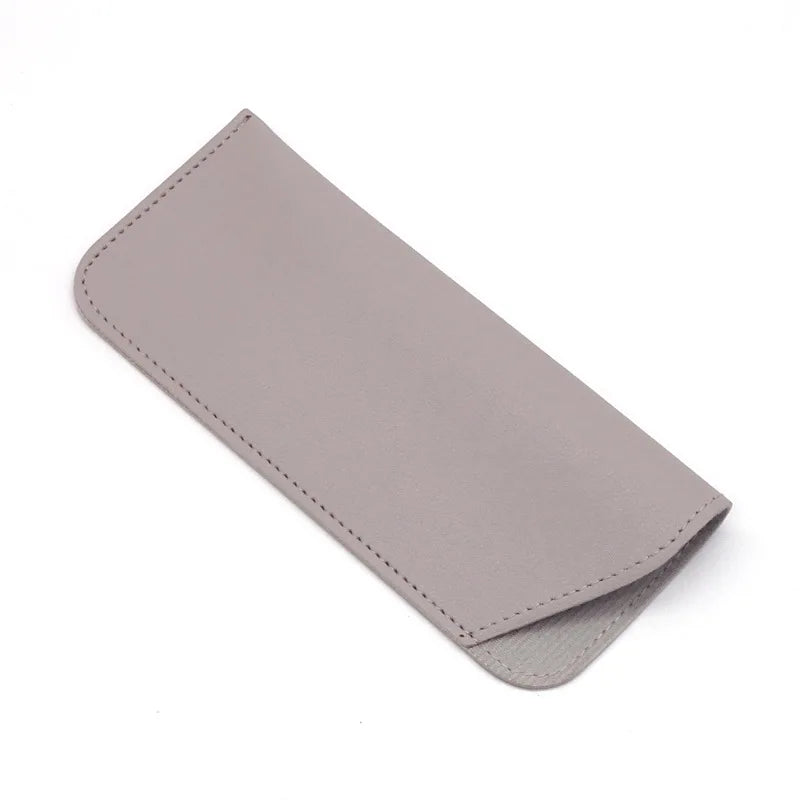 Soft PU Leather Glasses Case Pouch – Unisex Sunglasses Bag Eyeglass Case Pouch Peaceful Pleasures Health and Wellness Light Grey
