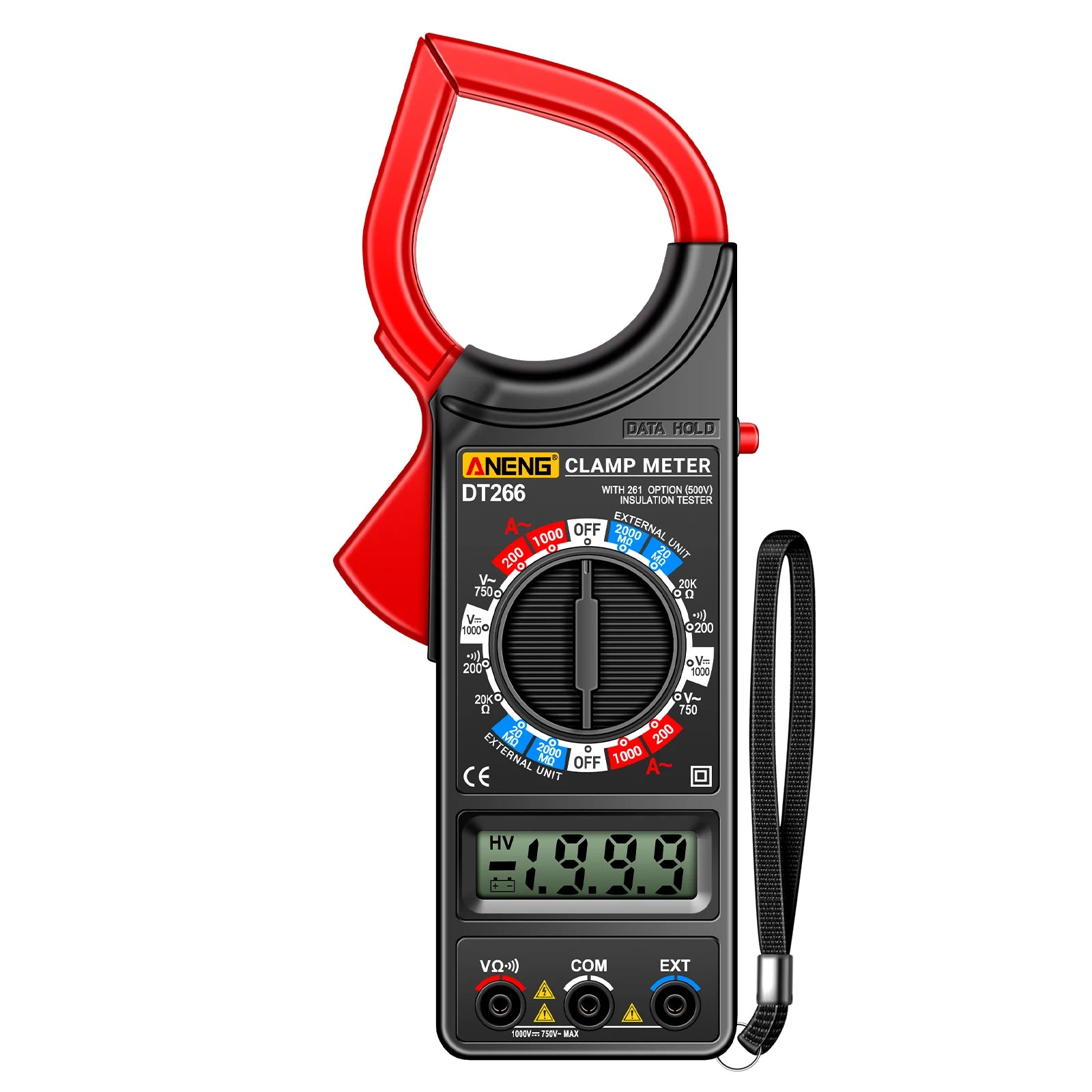 ANENG DT266 LCD 1999 Count Digital True RMS Professional Clamp Meter AC/DC Current Voltage Tester Multimeter Pliers Ammeter Peaceful Pleasures Health and Wellness C