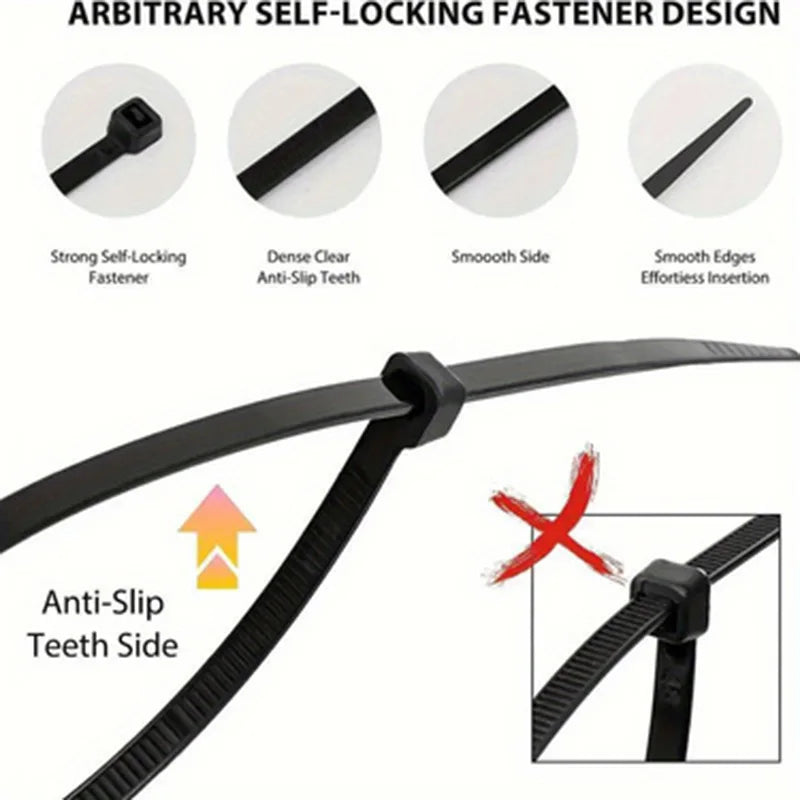 Nylon plastic zip ties, buckles, strong cable ties, ropes, wire ties, fasteners, self-locking type Peaceful Pleasures Health and Wellness